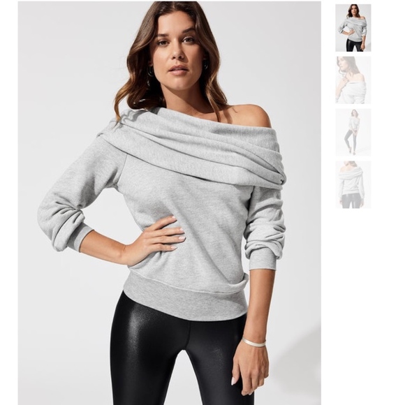 Carbon Tops - SOLD OUT Carbon 38 Off Shldr Sweatshirt GREY L/M
